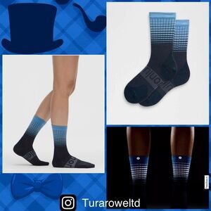 Lululemon Men's Power Stride Crew Socks Reflective size XL NWT